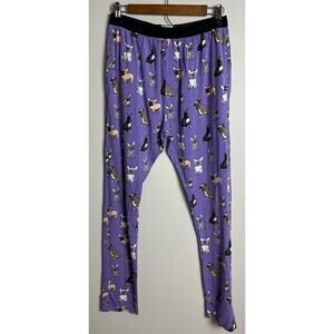 Me Undies Purple Frenchies Lounge Pants Size Small Lightweight Pull On Women’s